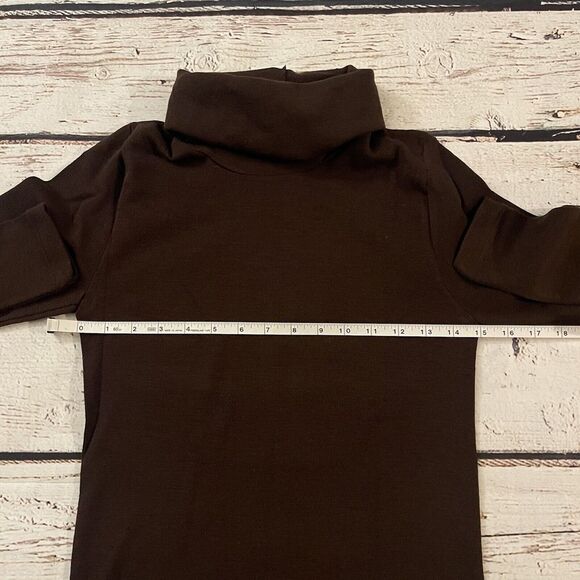 Vintage Roos Atkins Long‎ Sleeve Turtle Neck Brown Small Women's Made In Italy - Picture 8 of 9